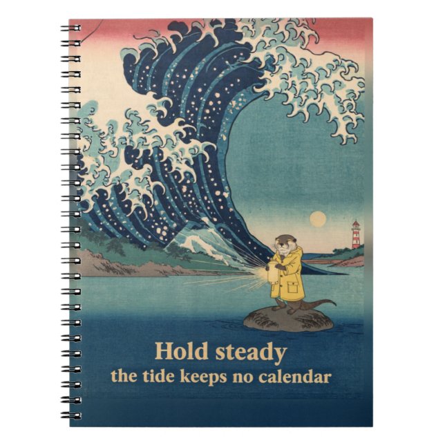 Cuaderno de Ola de Bloque de Madera de Linterna de (Frente)
