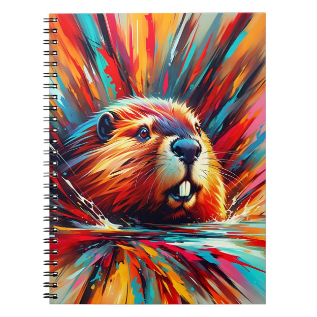 Cuaderno de olas de color Beaver Splash (Frente)