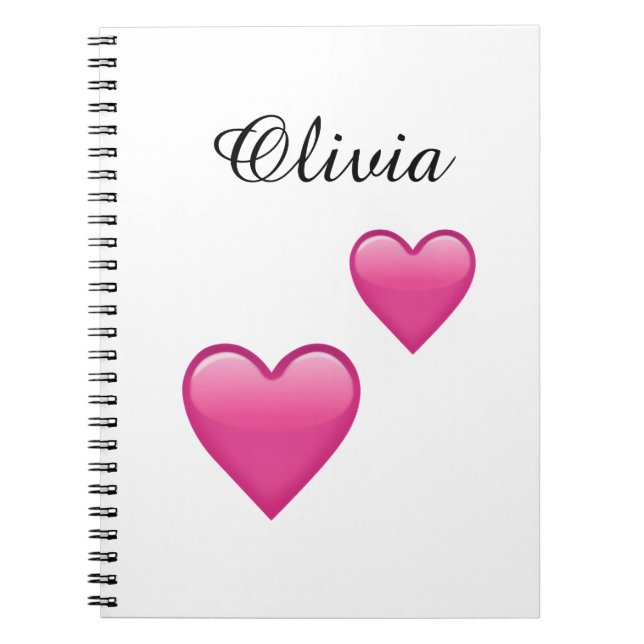Cuaderno de Olivia con Emojis de Corazones Persona (Frente)