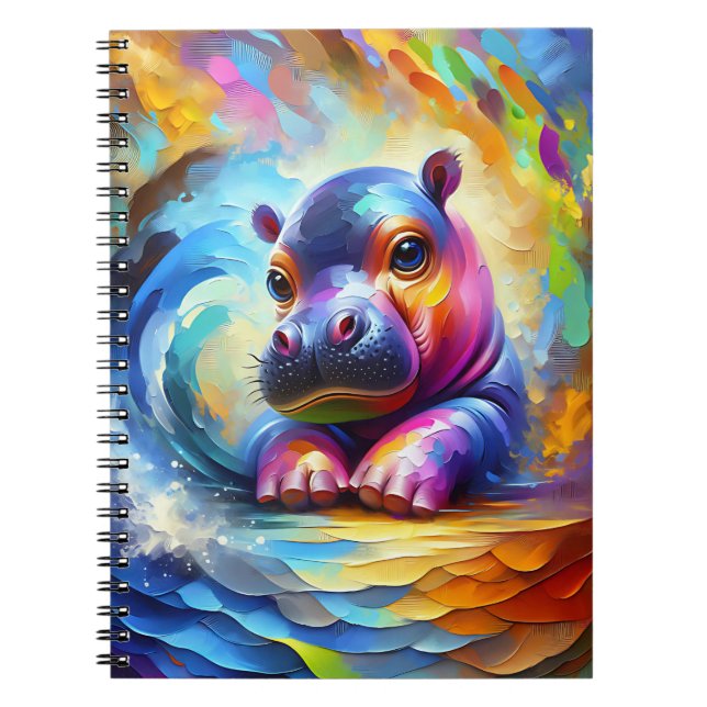 Cuaderno de ondas de hipopótamo bebé (Frente)