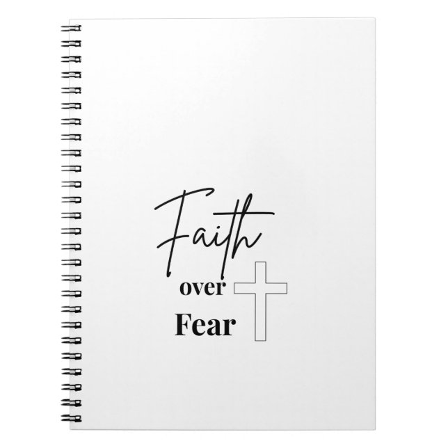Cuaderno de Oración Cristiano Fe Sobre Miedo (Frente)