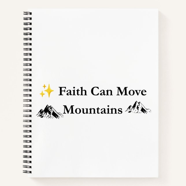 Cuaderno De Oración Cristiano La Fe Mueve Montañas (Anverso)