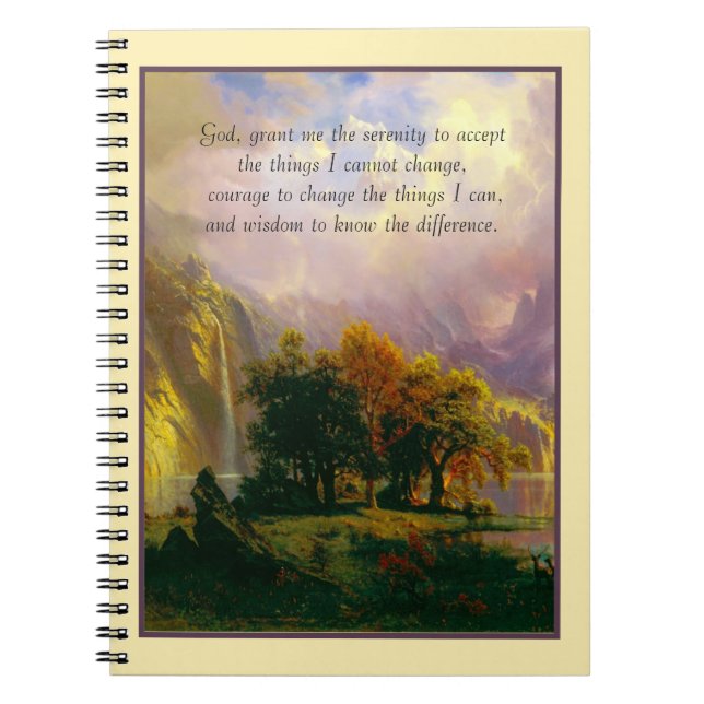 Cuaderno de oración de serenidad de las montañas r (Frente)