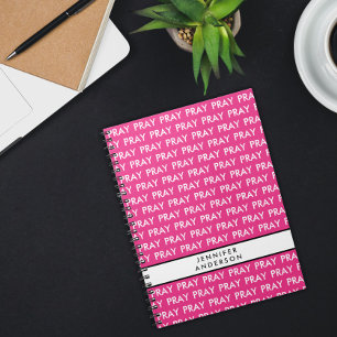 Cuaderno de oración minimalista rosa brillante y b