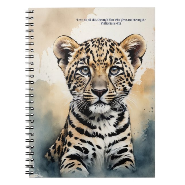 Cuaderno de oraciones con estampado de leopardo y  (Frente)