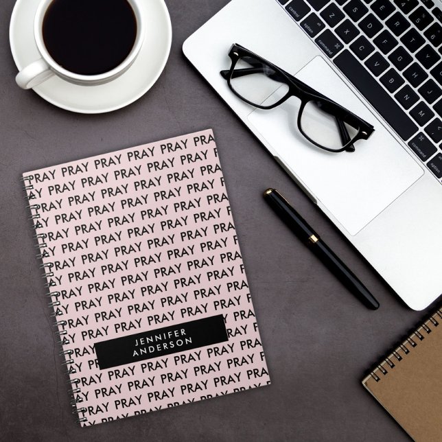 Cuaderno de oraciones minimalistas con patrón rosa (Subido por el creador)