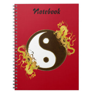 Cuaderno de oro de Yin Yang del dragón