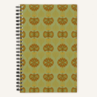 Cuaderno de oro esmeralda con palma Art Deco