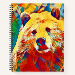 Cuaderno de oso digital colorido sobre el tema de 