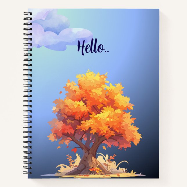 Cuaderno de otoño de nubes y caídas de árboles - A (Anverso)