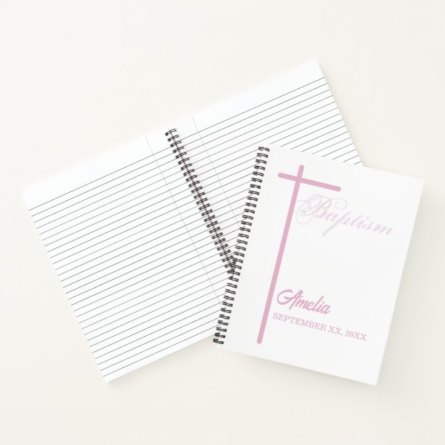 Cuaderno De padrina sobre bautismo Chica personalizado (Interior)