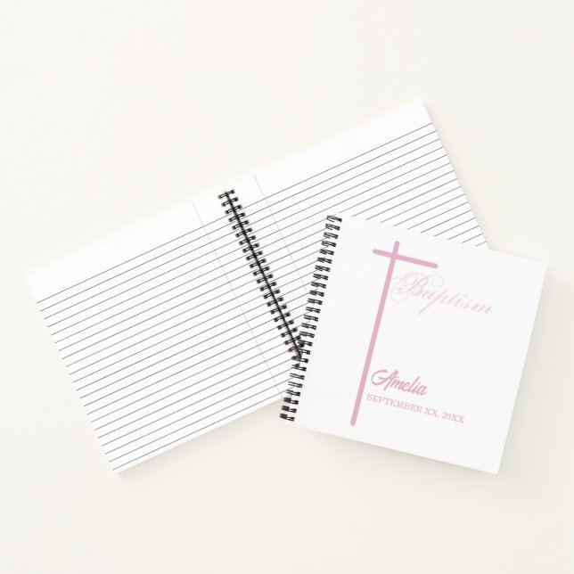 Cuaderno De padrina sobre bautismo Chica personalizado (Interior)