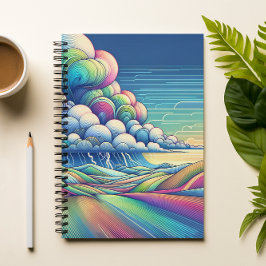 Cuaderno de paisaje de nubes abstractas coloridas