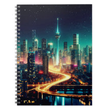 Cuaderno de paisaje urbano nocturno