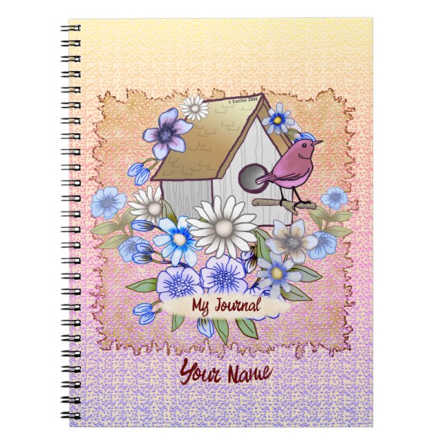Cuaderno de pájaro rojo Casa de pájaros (Frente)