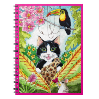 Cuaderno de pájaro tupido de orquídea del corazón
