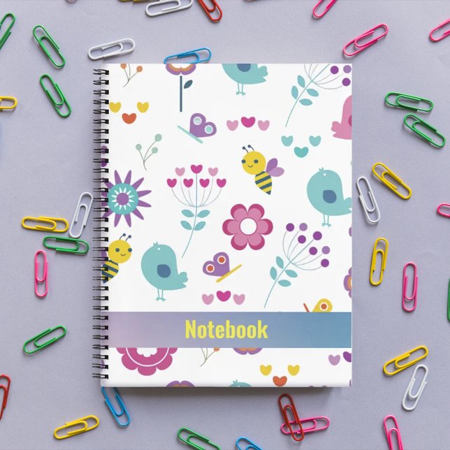 Cuaderno de pájaros de color de patrón (Pattern colored birds Notebook
)