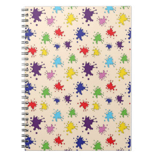 Cuaderno de paleta de artista con salpicaduras de