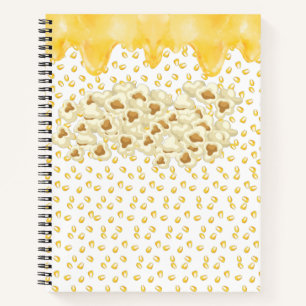 Cuaderno de palomitas de maíz y mantequilla fundid