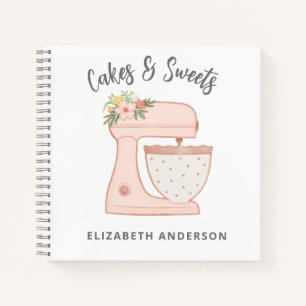 Cuaderno de panadería mezclador de pastel floral r