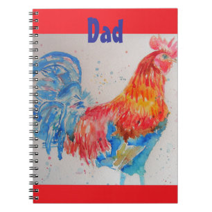 Cuaderno de Papá Gallo Acuarela Pollo Ave