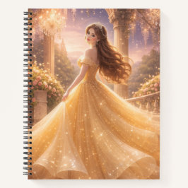 Cuaderno de papel cuadriculado de princesa linda