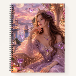 Cuaderno de papel cuadriculado de princesa linda