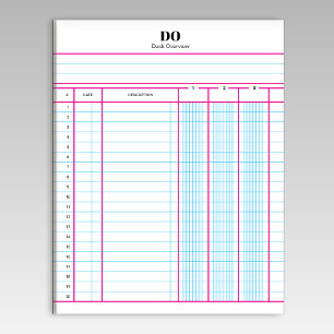 Cuaderno de papel de contabilidad con nombre monog