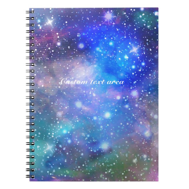 Cuaderno de papel de diario de espacio de galaxia (Frente)