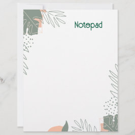 Cuaderno de papel de planta minimalista