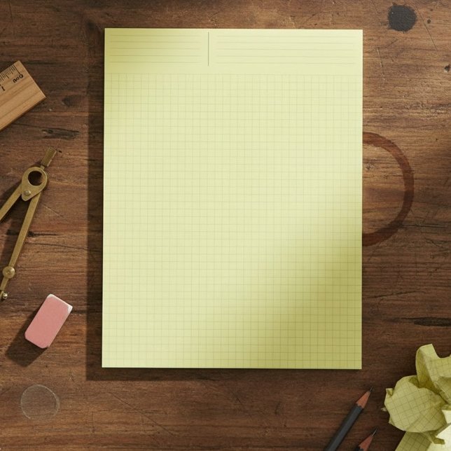 Cuaderno de papel gráfico de ingeniería amarillo ( (Aesthetic yellow engineering graph paper pad - Yellow grid paper for journaling)