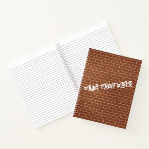 Cuaderno de pared de ladrillo con texto personaliz