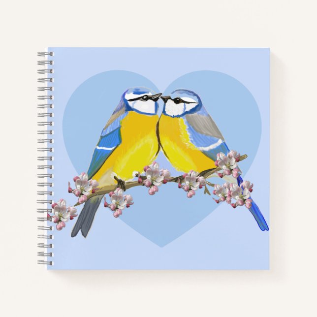 Cuaderno de pareja de pájaros románticos, Cyaniste (Anverso)