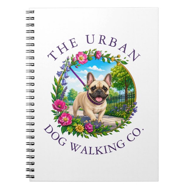Cuaderno de paseo de perros con Bulldog Francés (Frente)