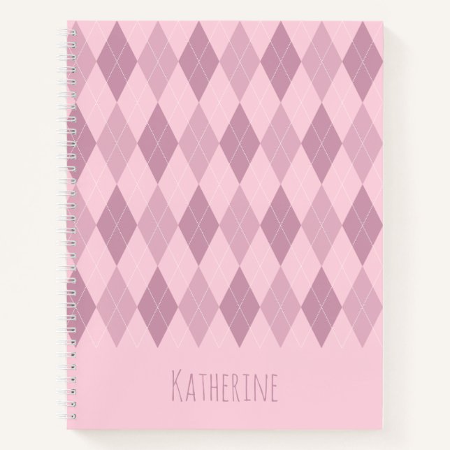 Cuaderno de Patrón Argyle Tonos Rojos (Anverso)