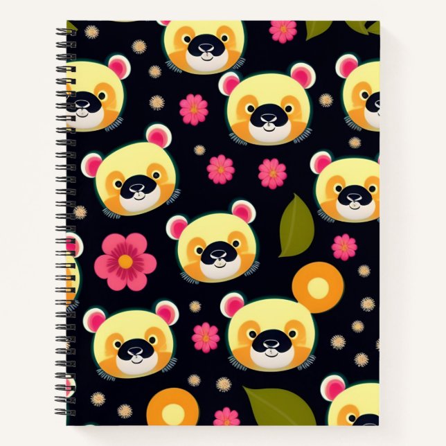 Cuaderno de patrón continuo de panda adorable – 8. (Anverso)