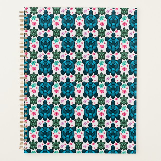 Cuaderno de Patrón Continuo de Tortuga Adorable y  (Anverso)