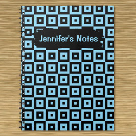 Cuaderno de patrón cuadrado geométrico abstracto