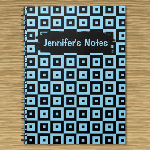 Cuaderno de patrón cuadrado geométrico abstracto
