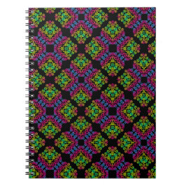 cuaderno de patrón de arco iris rizado