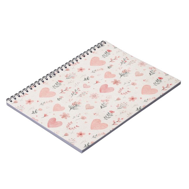 Cuaderno de patrón de corazón suave (Lado Izquierdo)
