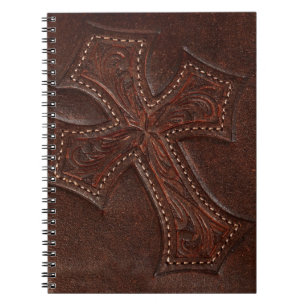 Cuaderno de patrón de cuero con herramientas