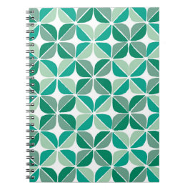 Cuaderno de patrón de edredón de tonos verdes
