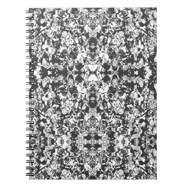 Cuaderno De Patrón De Formas En Blanco Y Negro (Frente)