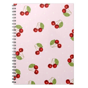 Cuaderno de patrón de frutas de cereza