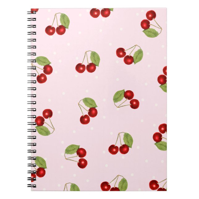 Cuaderno de patrón de frutas de cereza (Frente)