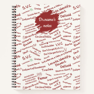 Cuaderno de patrón de garabatos de anatomía médica
