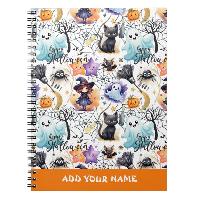 Cuaderno de patrón de Halloween encantador (Frente)