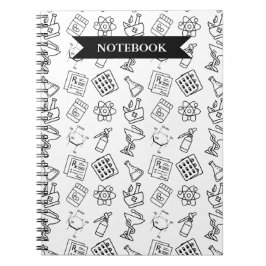 Cuaderno de patrón de icono de farmacia profesiona
