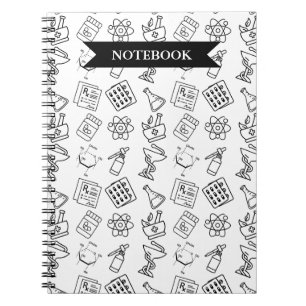 Cuaderno de patrón de icono de farmacia profesiona
